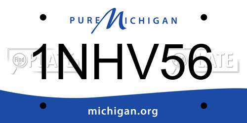 1NHV56 Michigan License Plate