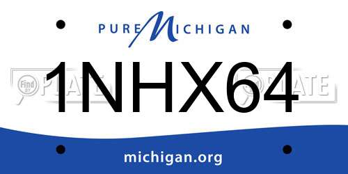 1NHX64 Michigan License Plate