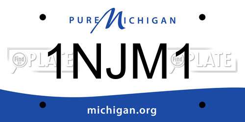 1NJM1 Michigan License Plate