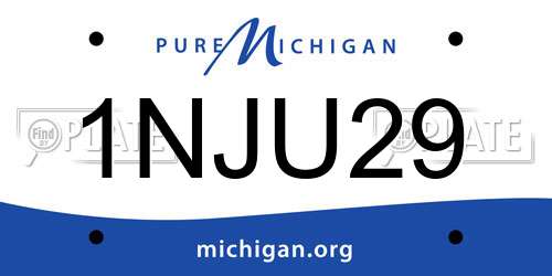 1NJU29 Michigan License Plate