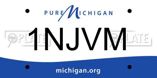 1NJVM Michigan License Plate