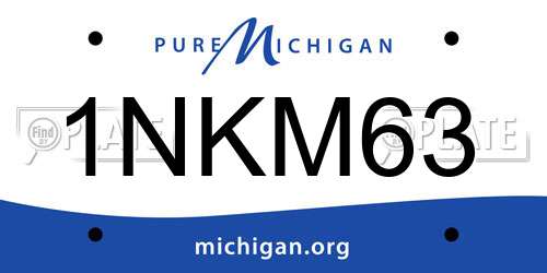 1NKM63 Michigan License Plate