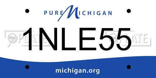 1NLE55 Michigan License Plate