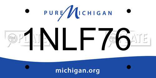 1NLF76 Michigan License Plate
