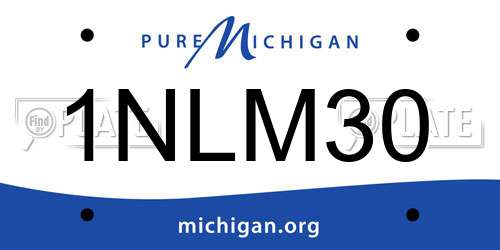 1NLM30 Michigan License Plate