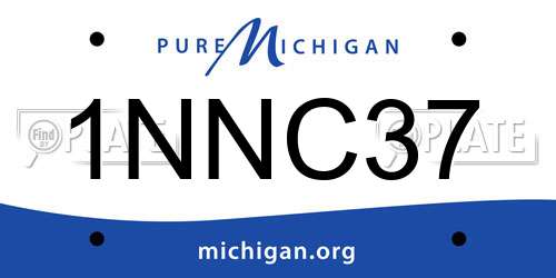 1NNC37 Michigan License Plate
