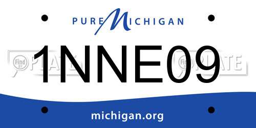 1NNE09 Michigan License Plate
