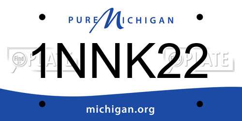 1NNK22 Michigan License Plate