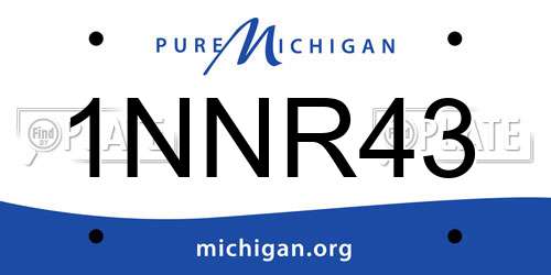 1NNR43 Michigan License Plate