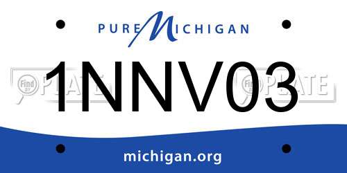 1NNV03 Michigan License Plate