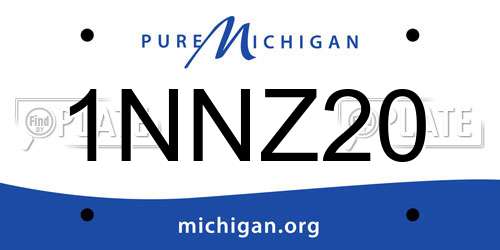 1NNZ20 Michigan License Plate
