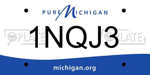 1NQJ3 Michigan License Plate