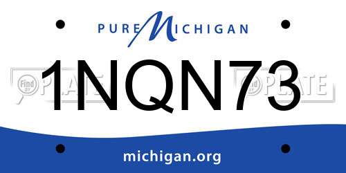 1NQN73 Michigan License Plate