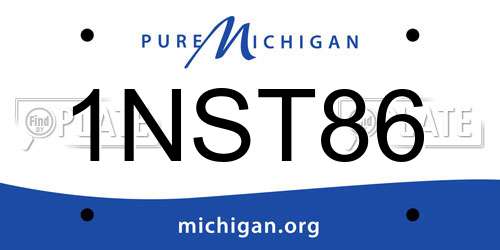1NST86 Michigan License Plate