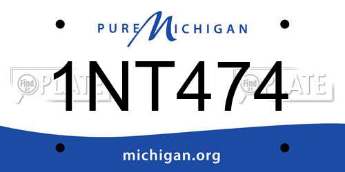 1NT474 Michigan License Plate
