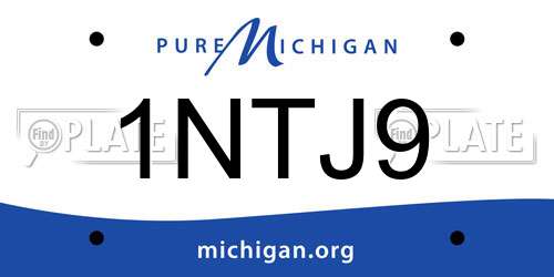 1NTJ9 Michigan License Plate