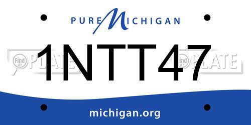 1NTT47 Michigan License Plate