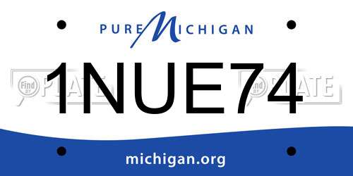 1NUE74 Michigan License Plate