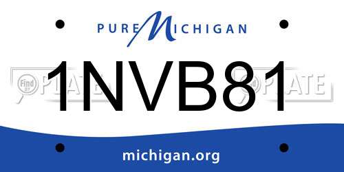 1NVB81 Michigan License Plate
