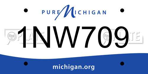1NW709 Michigan License Plate