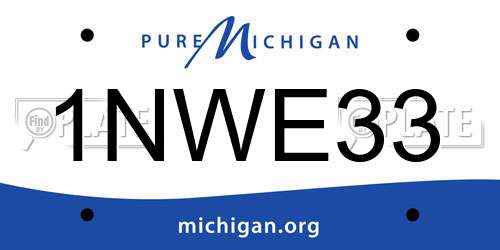 1NWE33 Michigan License Plate