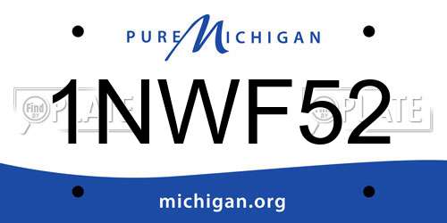 1NWF52 Michigan License Plate