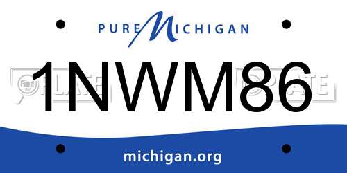 1NWM86 Michigan License Plate