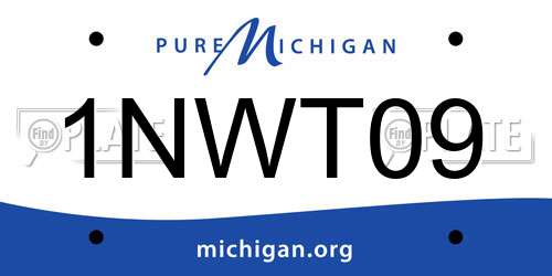 1NWT09 Michigan License Plate