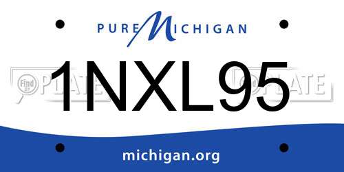1NXL95 Michigan License Plate