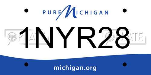 1NYR28 Michigan License Plate