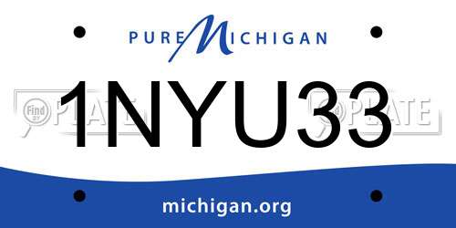 1NYU33 Michigan License Plate
