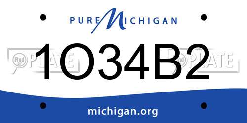 1O34B2 Michigan License Plate
