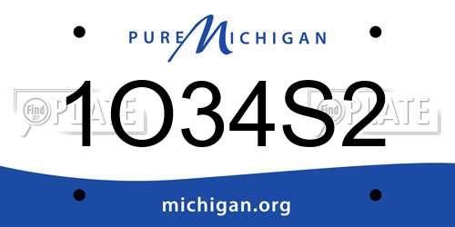 1O34S2 Michigan License Plate