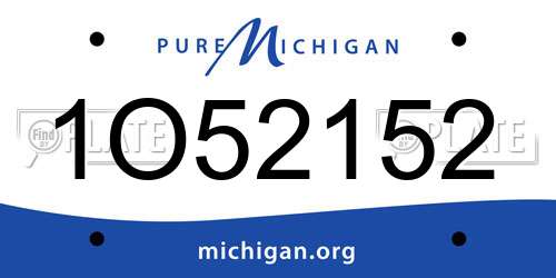 1O52152 Michigan License Plate