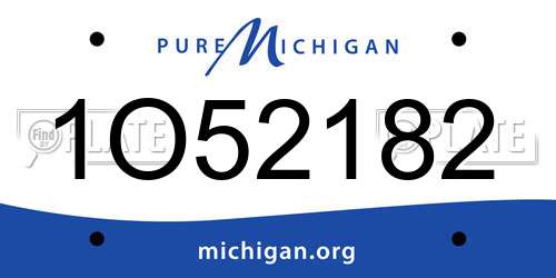 1O52182 Michigan License Plate