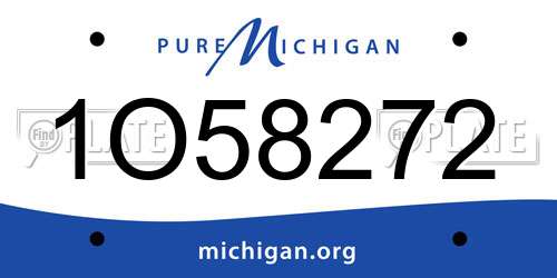 1O58272 Michigan License Plate