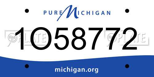 1O58772 Michigan License Plate