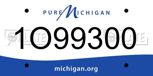 1O99300 Michigan License Plate