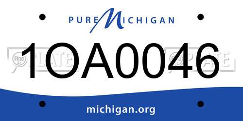 1OA0046 Michigan License Plate