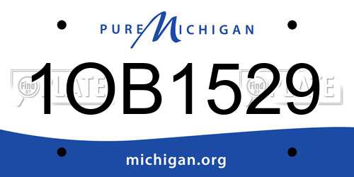 1OB1529 Michigan License Plate