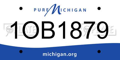 1OB1879 Michigan License Plate