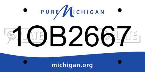 1OB2667 Michigan License Plate