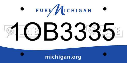 1OB3335 Michigan License Plate