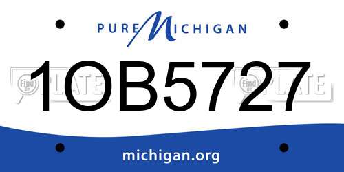 1OB5727 Michigan License Plate