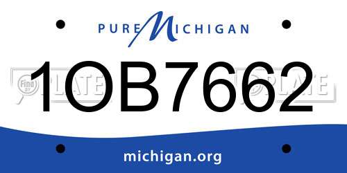 1OB7662 Michigan License Plate