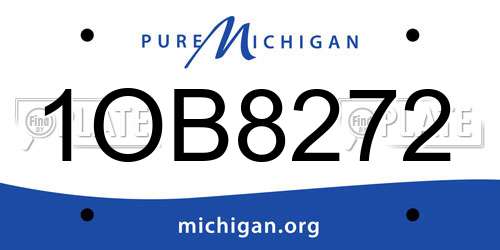 1OB8272 Michigan License Plate