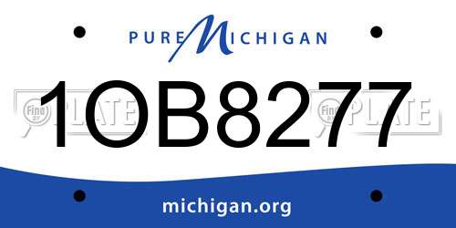 1OB8277 Michigan License Plate