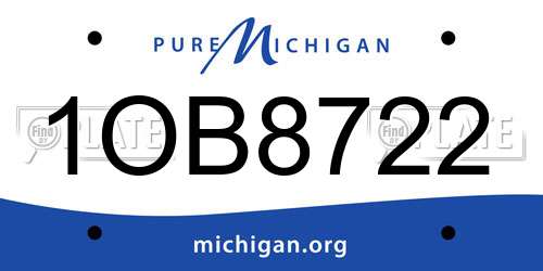 1OB8722 Michigan License Plate