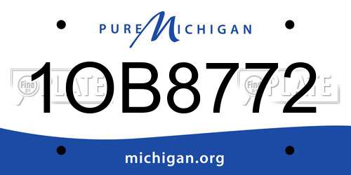 1OB8772 Michigan License Plate