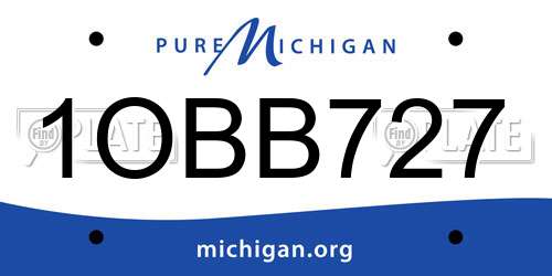 1OBB727 Michigan License Plate